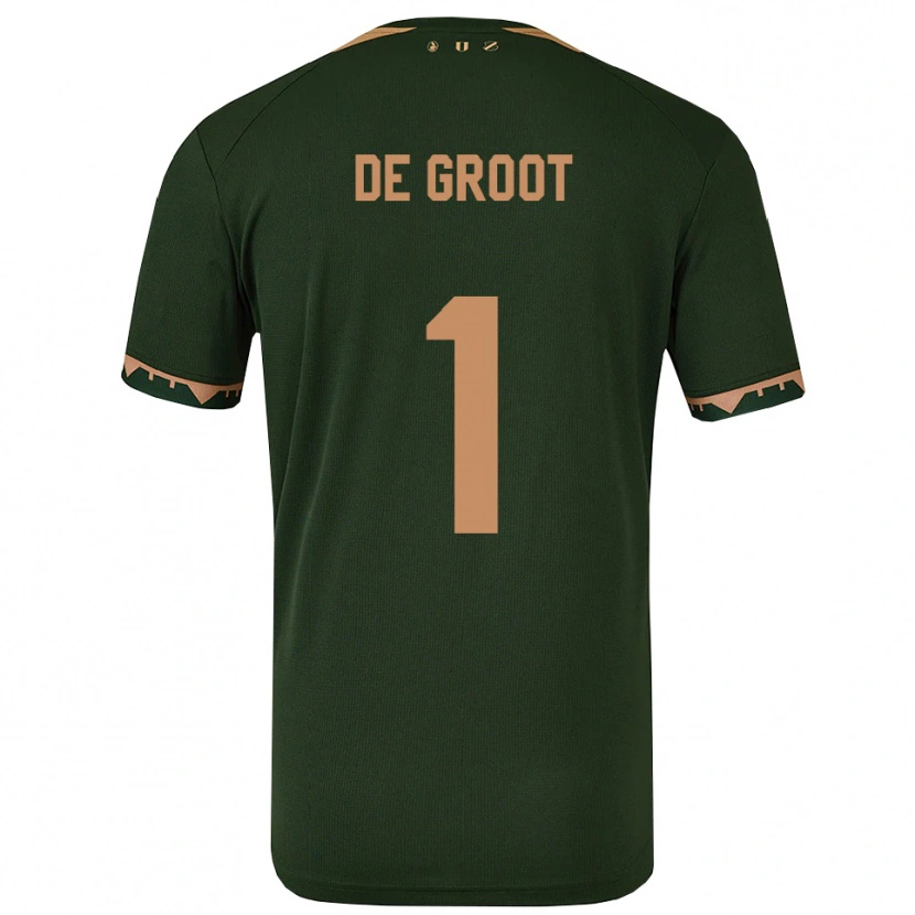 Danxen Donna Maglia Jasmijn De Groot #1 Verde Oro Kit Gara Away 2025/26 Maglietta