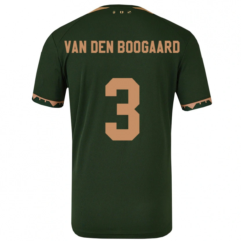 Danxen Donna Maglia Brian Van Den Boogaard #3 Verde Oro Kit Gara Away 2025/26 Maglietta