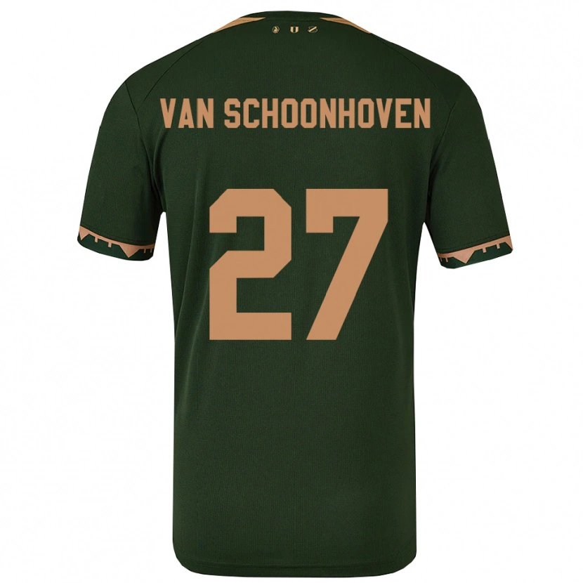 Danxen Donna Maglia Nurija Van Schoonhoven #27 Verde Oro Kit Gara Away 2025/26 Maglietta