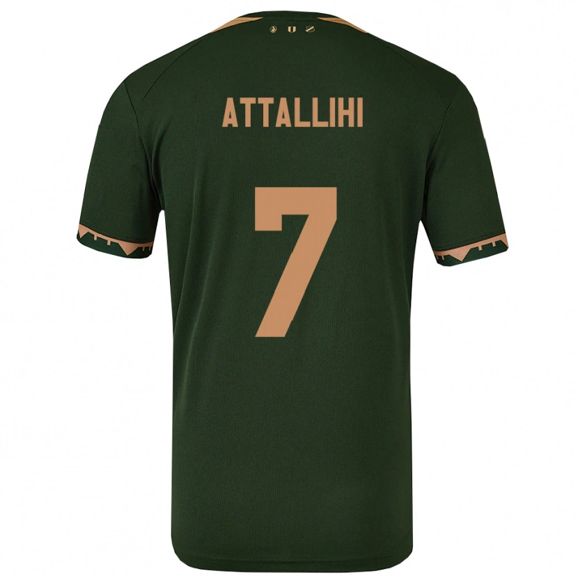 Danxen Donna Maglia Adam Attallihi #7 Verde Oro Kit Gara Away 2025/26 Maglietta