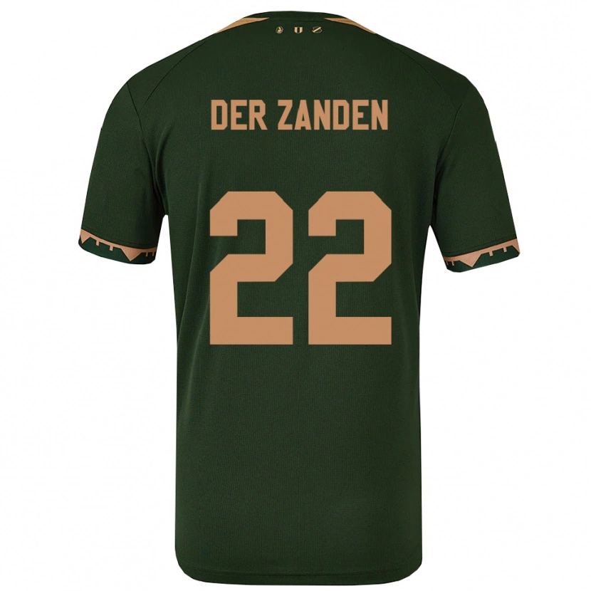 Danxen Donna Maglia Iise Van Der Zanden #22 Verde Oro Kit Gara Away 2025/26 Maglietta