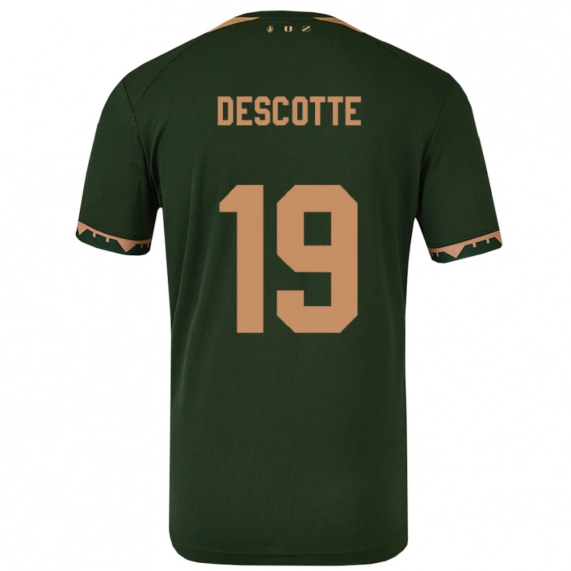 Danxen Donna Maglia Anthony Descotte #19 Verde Oro Kit Gara Away 2025/26 Maglietta
