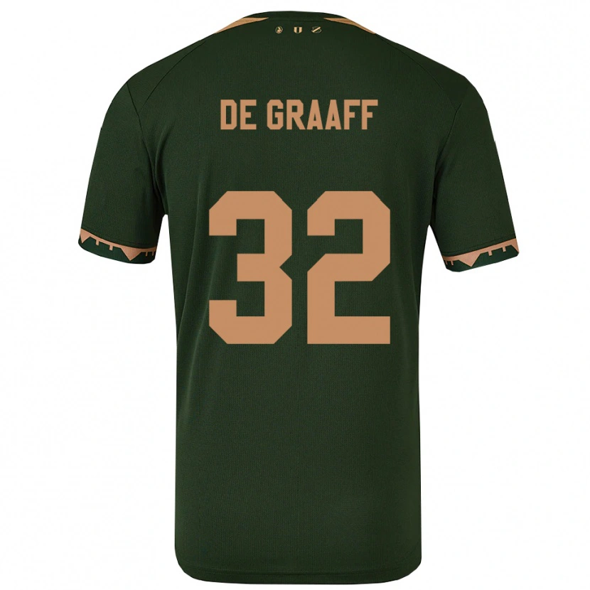 Danxen Donna Maglia Tom De Graaff #32 Verde Oro Kit Gara Away 2025/26 Maglietta