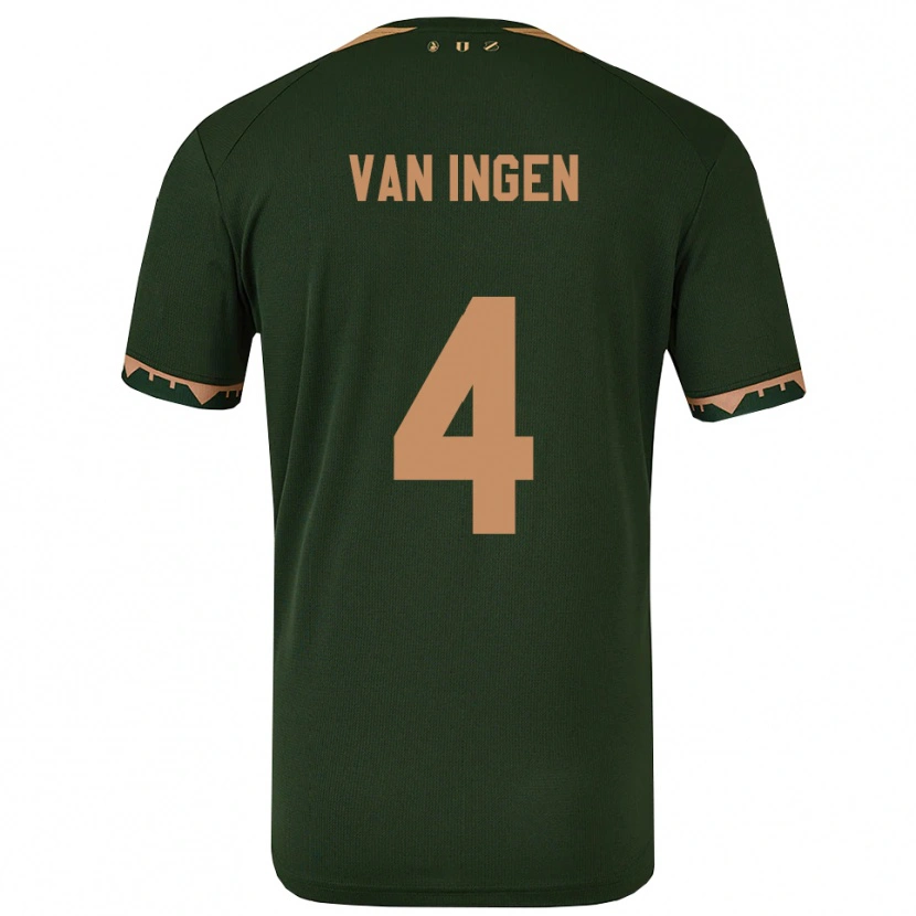 Danxen Donna Maglia Thijs Van Ingen #4 Verde Oro Kit Gara Away 2025/26 Maglietta
