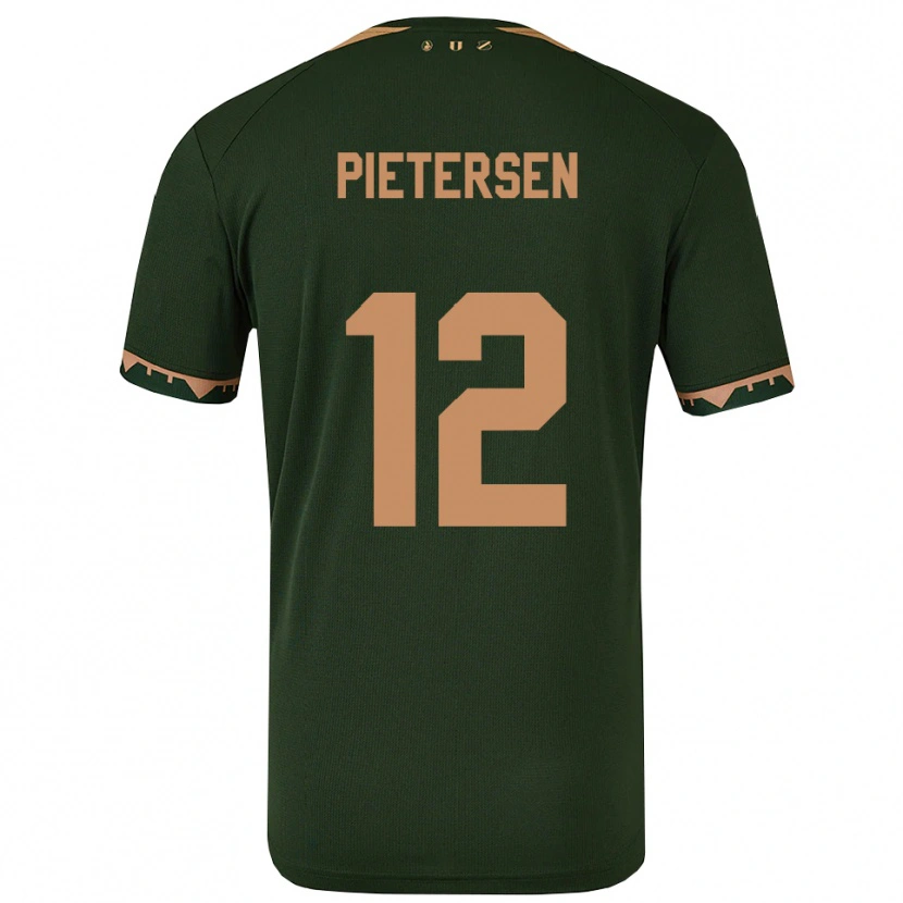 Danxen Donna Maglia Stan Pietersen #12 Verde Oro Kit Gara Away 2025/26 Maglietta