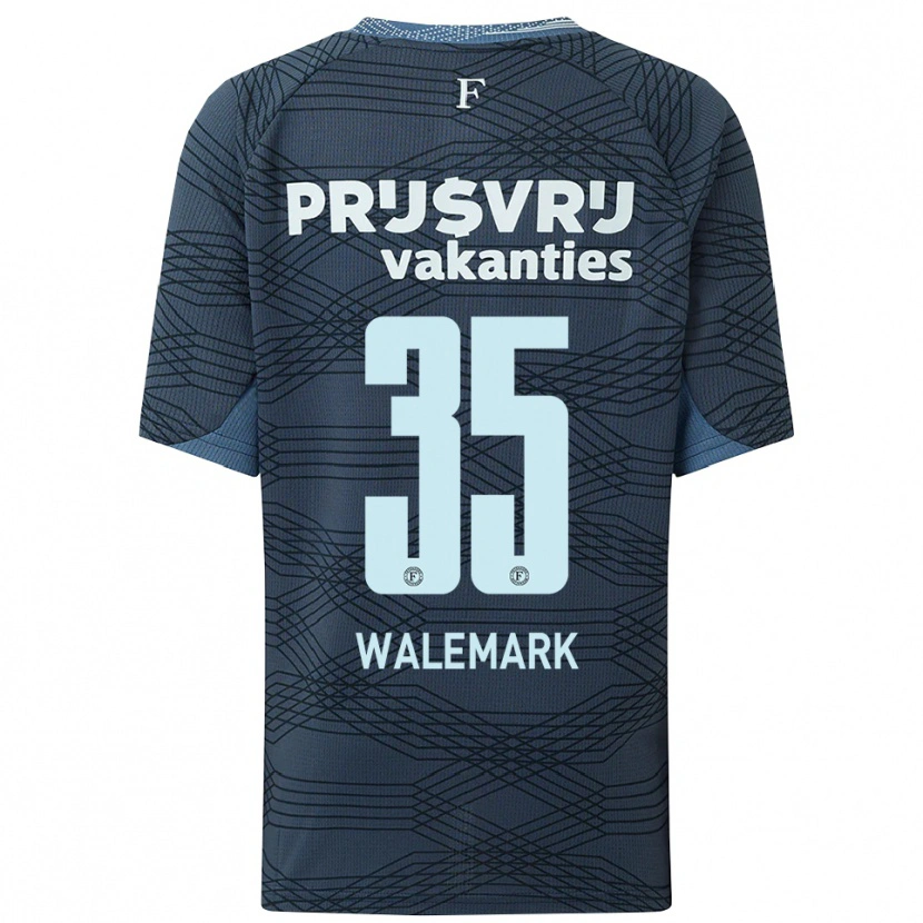 Danxen Donna Maglia Patrik Walemark #35 Nero Grigio Kit Gara Away 2025/26 Maglietta