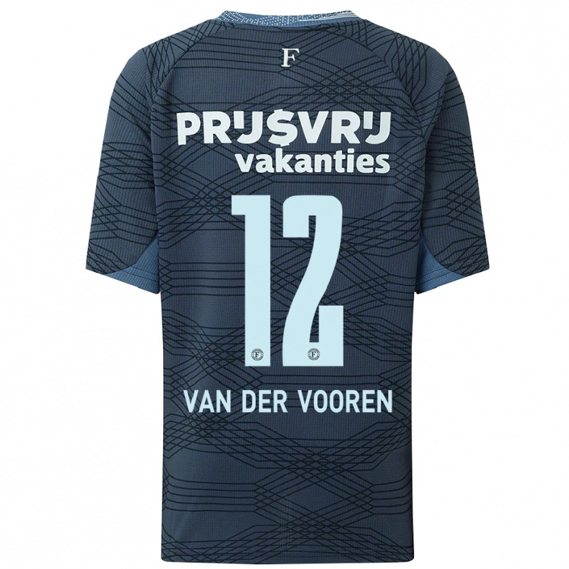 Danxen Donna Maglia Remy Van Der Vooren #12 Nero Grigio Kit Gara Away 2025/26 Maglietta