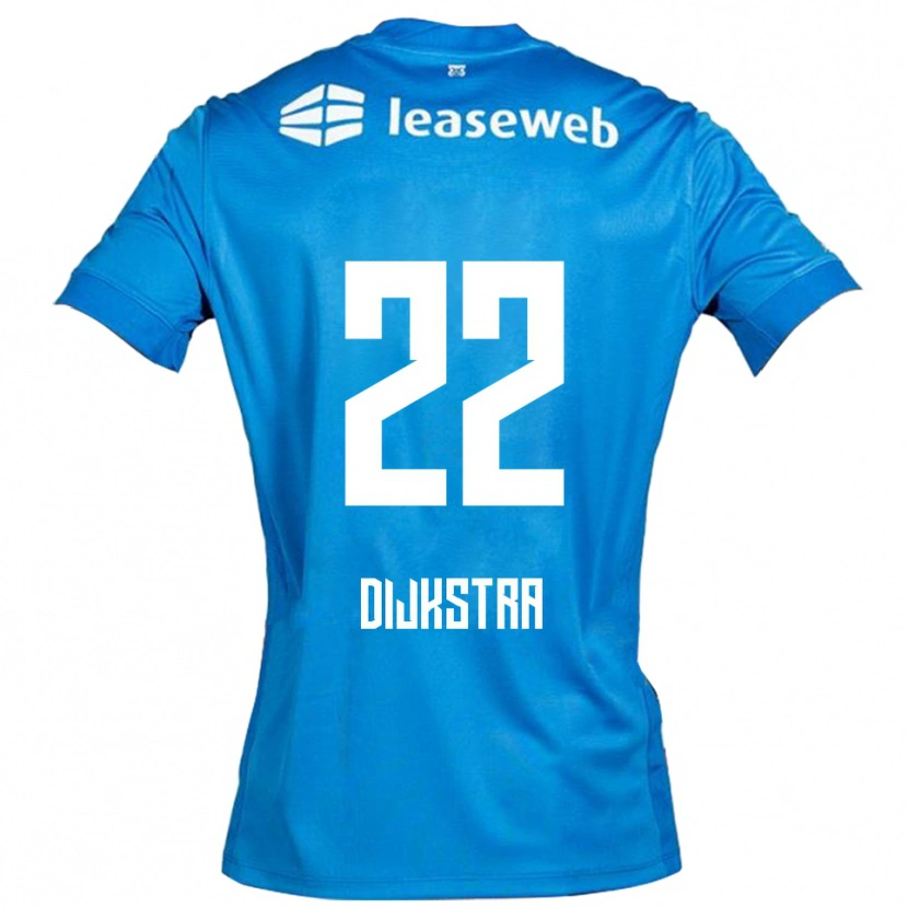 Danxen Donna Maglia Elijah Dijkstra #22 Blu Bianco Kit Gara Away 2025/26 Maglietta