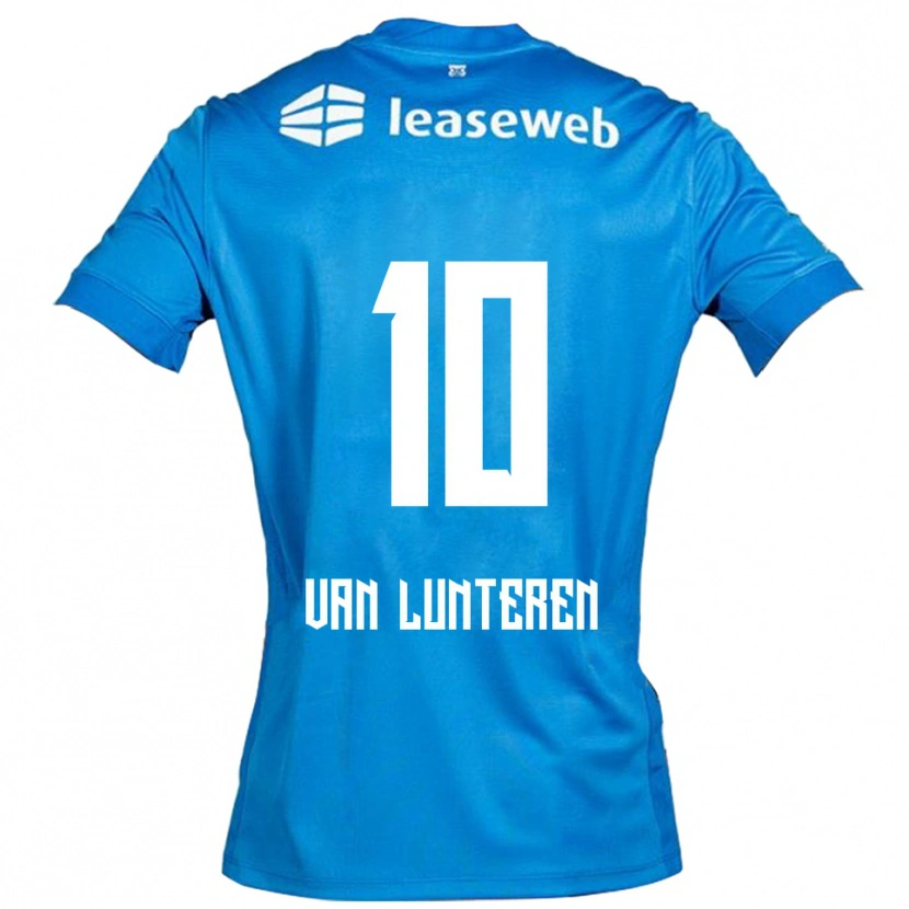 Danxen Donna Maglia Desiree Van Lunteren #10 Blu Bianco Kit Gara Away 2025/26 Maglietta
