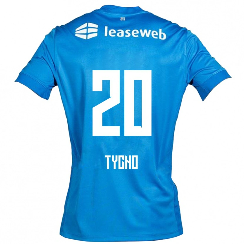 Danxen Donna Maglia Tycho De Wit #20 Blu Bianco Kit Gara Away 2025/26 Maglietta