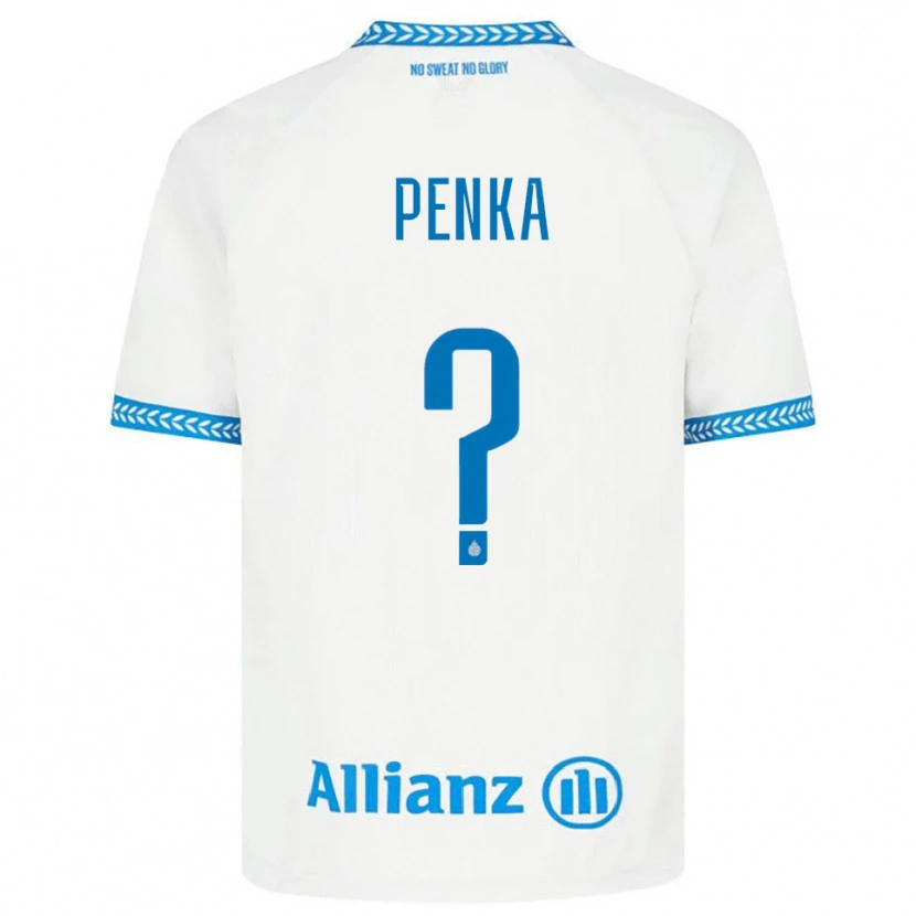 Danxen Donna Maglia Godfried Penka #0 Blu Bianco Kit Gara Away 2025/26 Maglietta