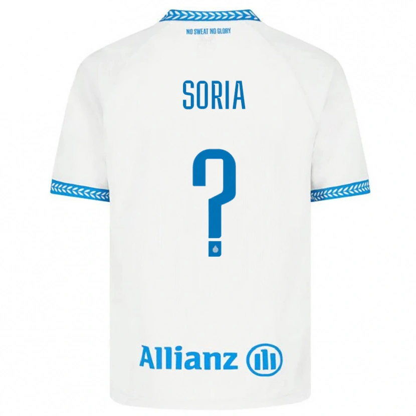 Danxen Donna Maglia Matteo Soria #0 Blu Bianco Kit Gara Away 2025/26 Maglietta