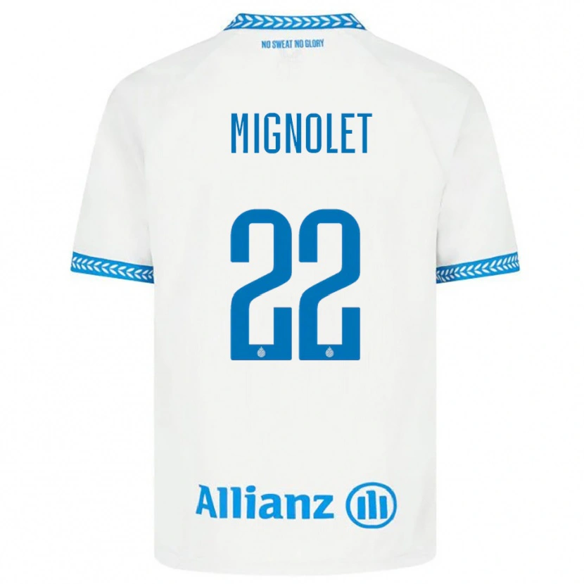Danxen Donna Maglia Simon Mignolet #22 Blu Bianco Kit Gara Away 2025/26 Maglietta