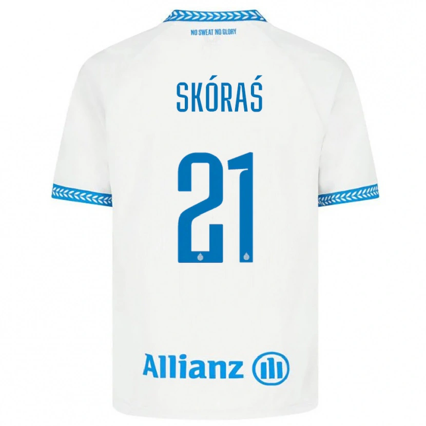 Danxen Donna Maglia Michal Skoras #21 Blu Bianco Kit Gara Away 2025/26 Maglietta