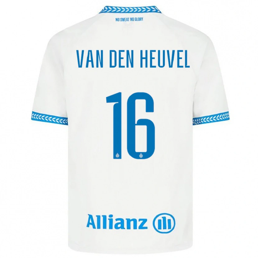 Danxen Donna Maglia Dani Van Den Heuvel #16 Blu Bianco Kit Gara Away 2025/26 Maglietta