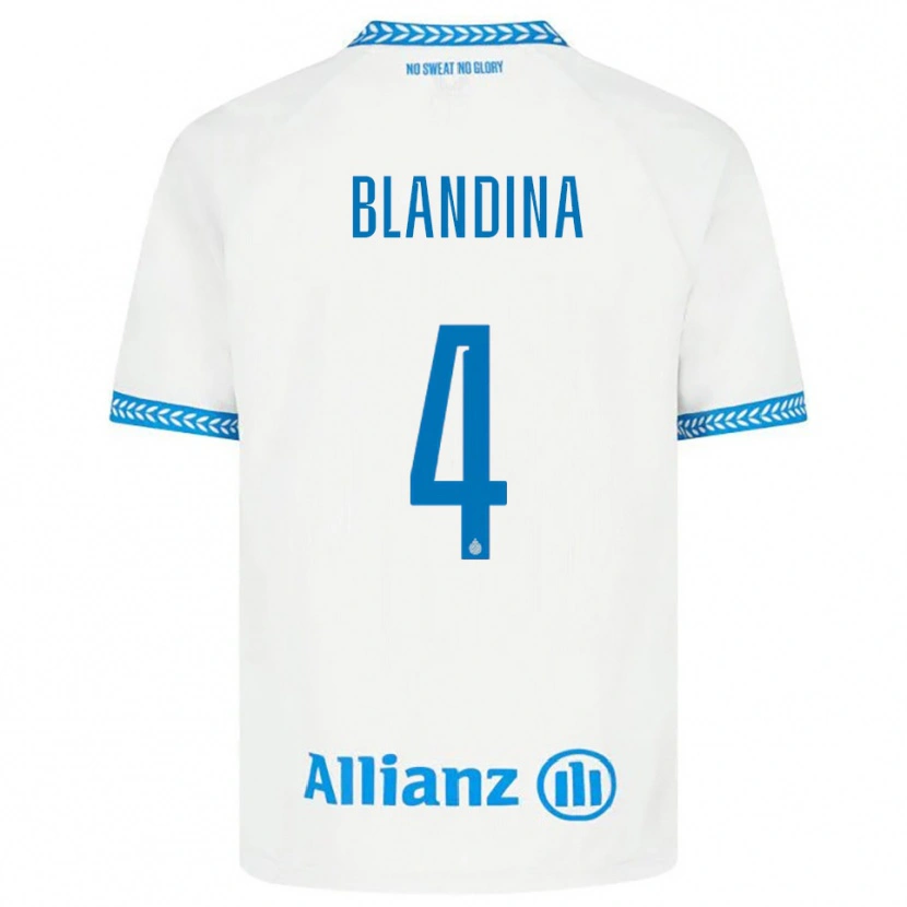 Danxen Donna Maglia Noham Blandina #4 Blu Bianco Kit Gara Away 2025/26 Maglietta