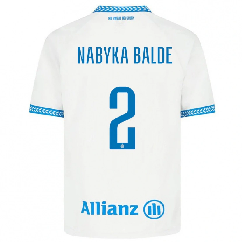Danxen Donna Maglia Mamadou Balde #2 Blu Bianco Kit Gara Away 2025/26 Maglietta