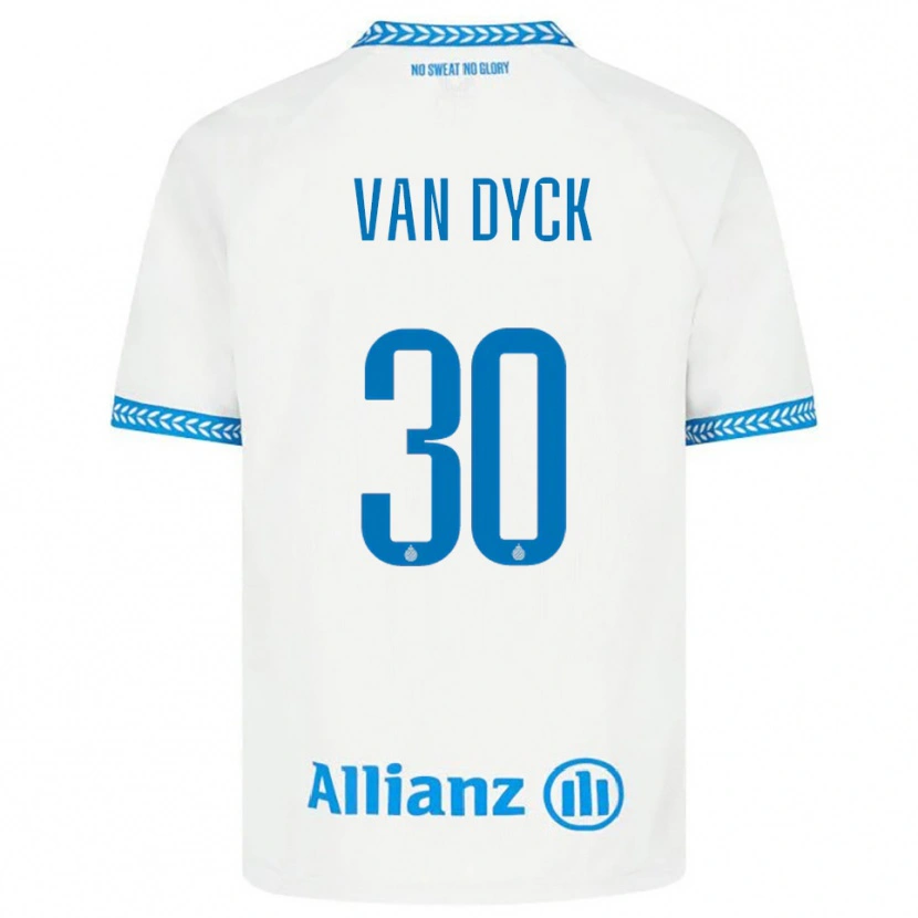 Danxen Donna Maglia Nell Van Dyck #30 Blu Bianco Kit Gara Away 2025/26 Maglietta