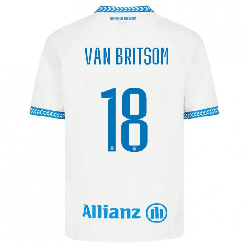Danxen Donna Maglia Jakke Van Britsom #18 Blu Bianco Kit Gara Away 2025/26 Maglietta