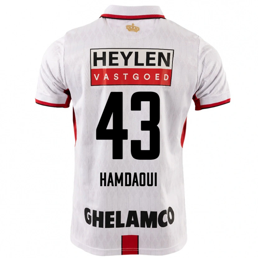 Danxen Donna Maglia Youssef Hamdaoui #43 Bianco Rosso Kit Gara Away 2025/26 Maglietta