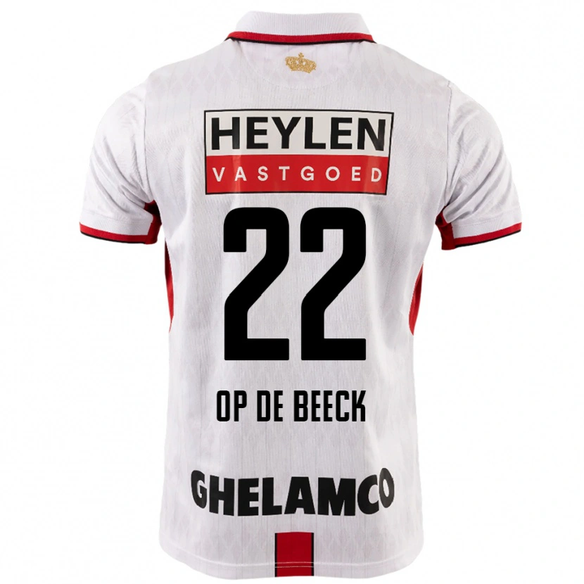 Danxen Donna Maglia Gregg Op De Beeck #22 Bianco Rosso Kit Gara Away 2025/26 Maglietta