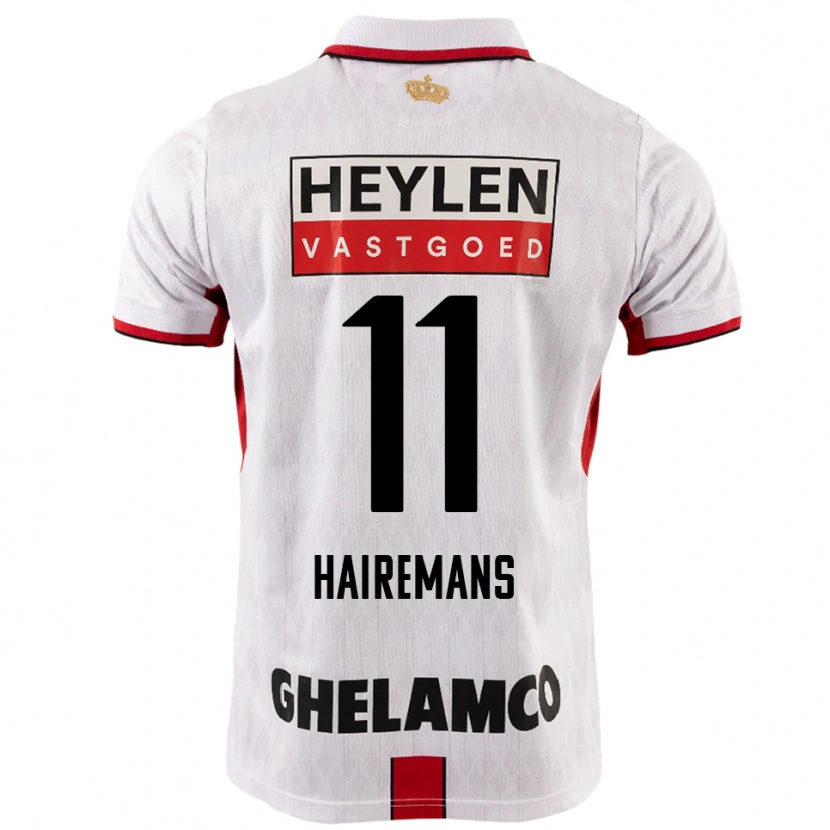 Danxen Donna Maglia Geoffry Hairemans #11 Bianco Rosso Kit Gara Away 2025/26 Maglietta
