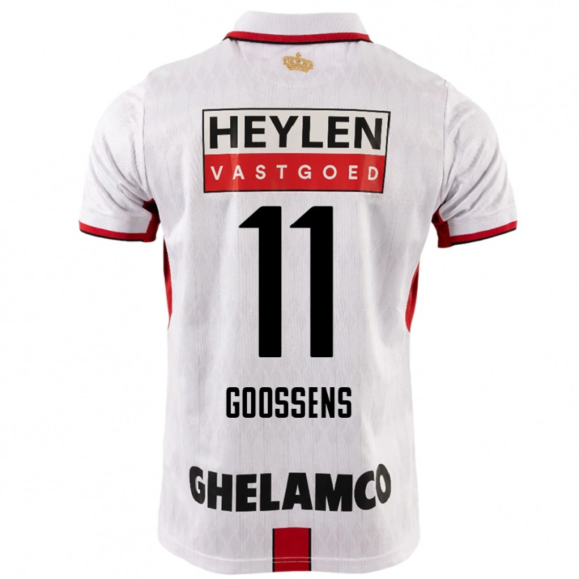Danxen Donna Maglia Mattias Goossens #11 Bianco Rosso Kit Gara Away 2025/26 Maglietta
