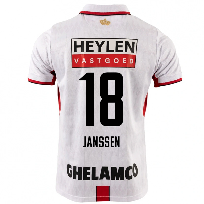 Danxen Donna Maglia Vincent Janssen #18 Bianco Rosso Kit Gara Away 2025/26 Maglietta
