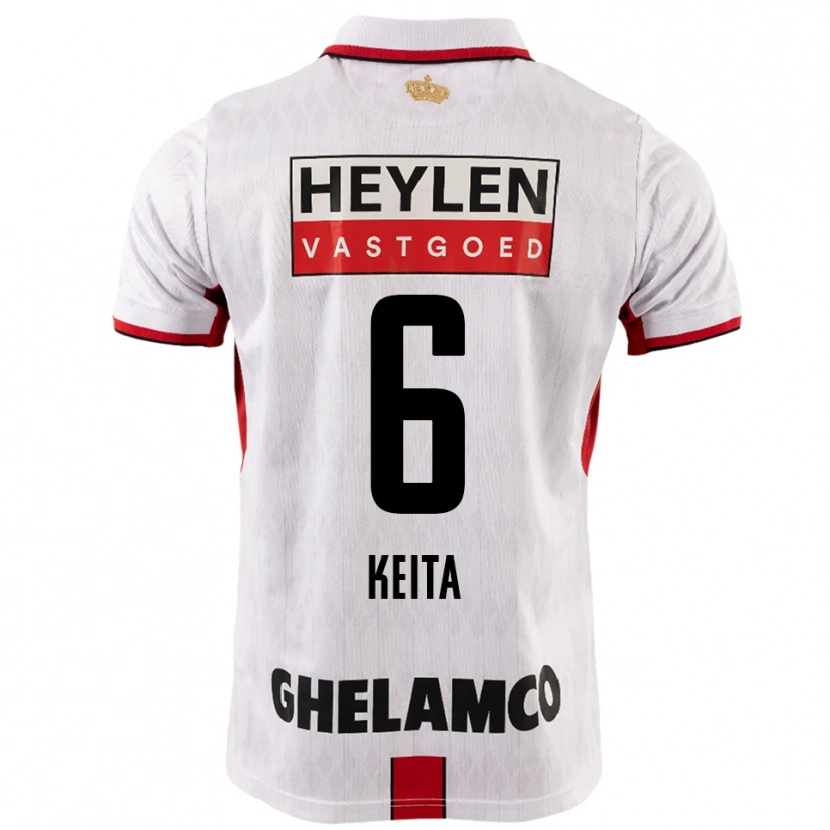Danxen Donna Maglia Thierno Keita #6 Bianco Rosso Kit Gara Away 2025/26 Maglietta