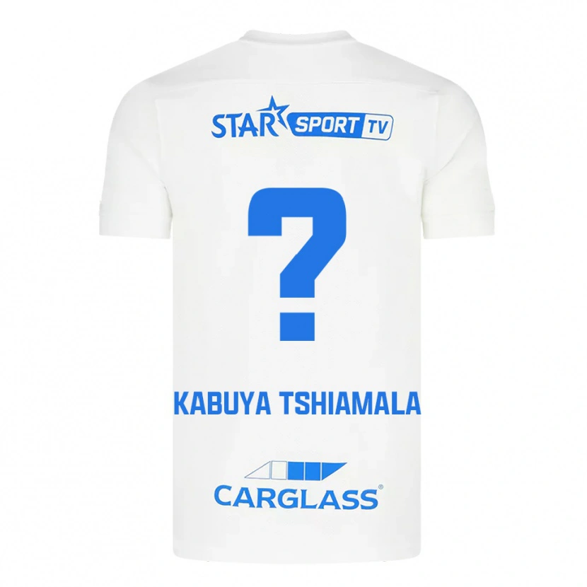 Danxen Donna Maglia Lino Kabuya Tshiamala #0 Bianco Blu Kit Gara Away 2025/26 Maglietta
