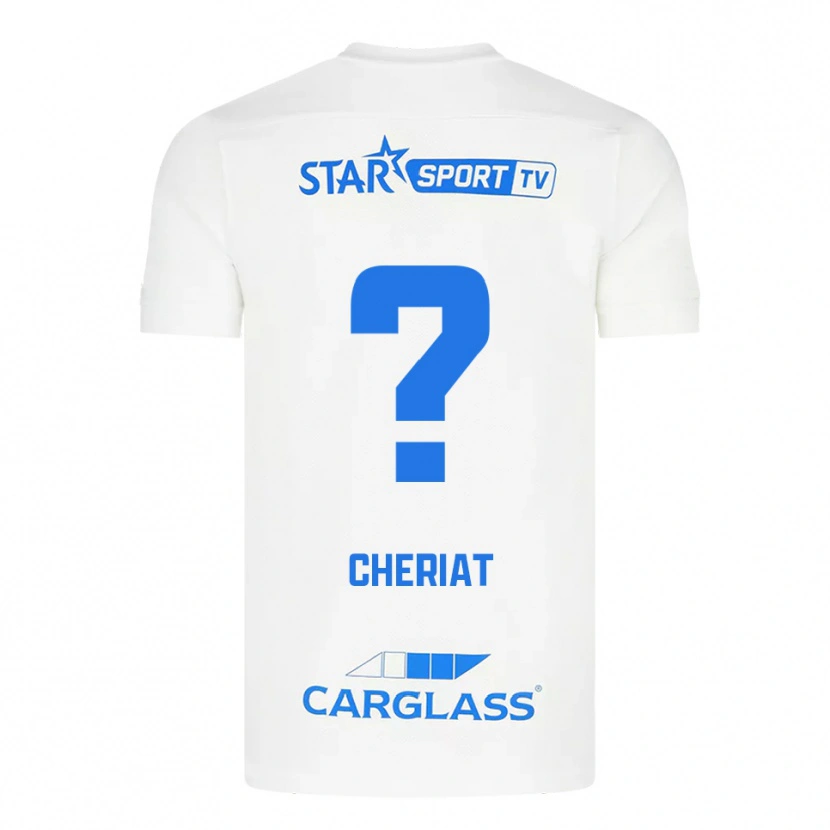 Danxen Donna Maglia Rayan Cheriat #0 Bianco Blu Kit Gara Away 2025/26 Maglietta