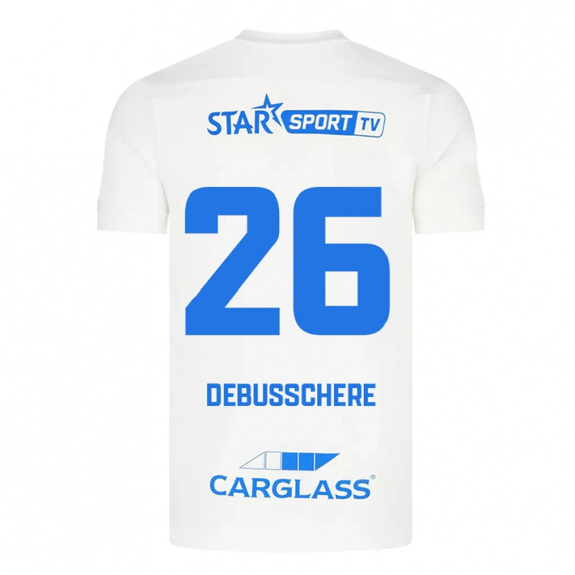 Danxen Donna Maglia Vic Debusschere #26 Bianco Blu Kit Gara Away 2025/26 Maglietta