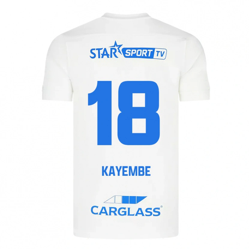 Danxen Donna Maglia Joris Kayembe #18 Bianco Blu Kit Gara Away 2025/26 Maglietta