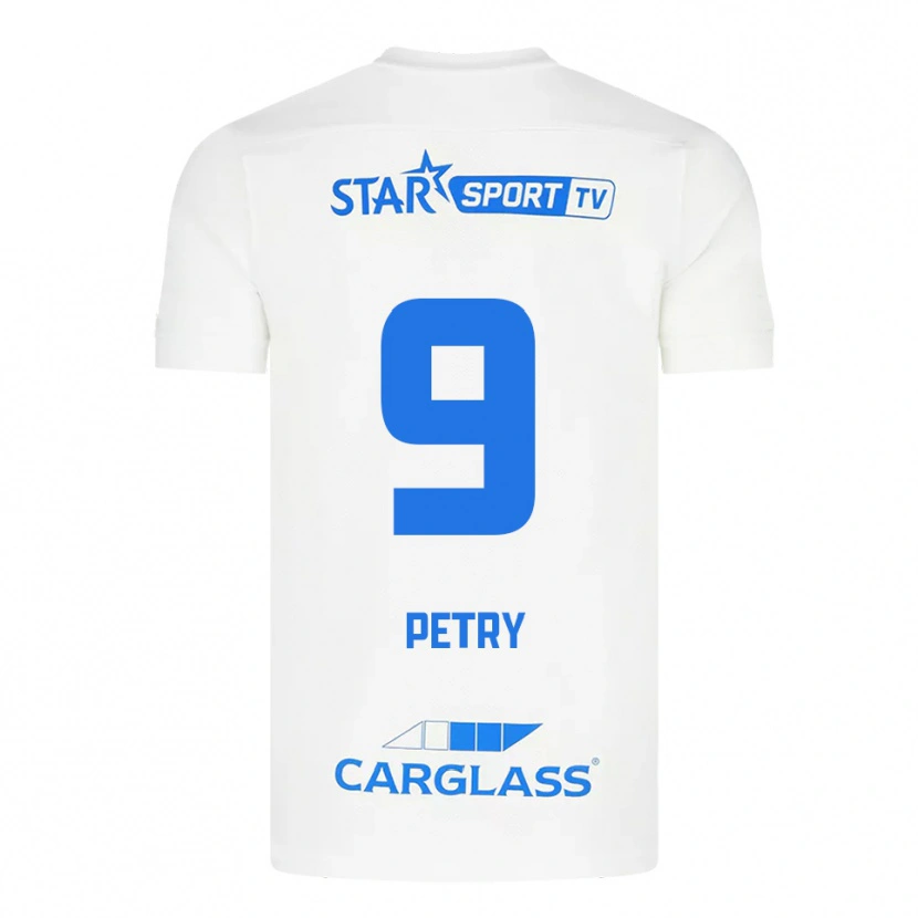 Danxen Donna Maglia Lisa Petry #9 Bianco Blu Kit Gara Away 2025/26 Maglietta