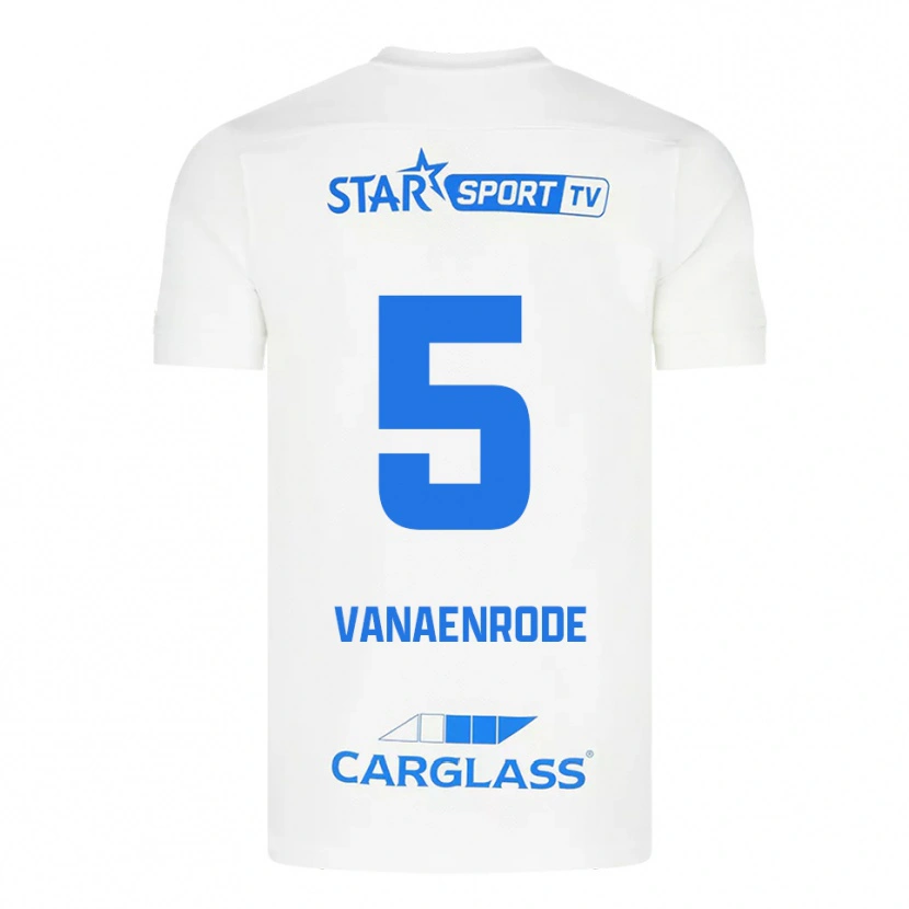Danxen Donna Maglia Gwyneth Vanaenrode #5 Bianco Blu Kit Gara Away 2025/26 Maglietta