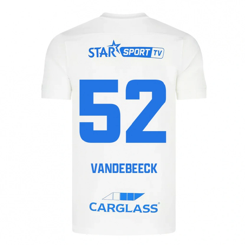 Danxen Donna Maglia Emmely Vandebeeck #52 Bianco Blu Kit Gara Away 2025/26 Maglietta