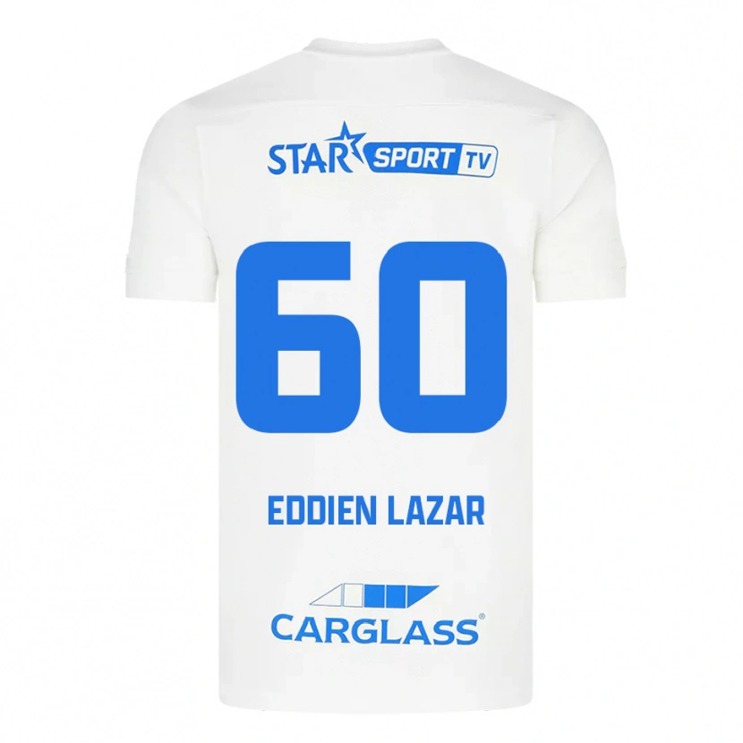 Danxen Donna Maglia Saif Eddien Lazar #60 Bianco Blu Kit Gara Away 2025/26 Maglietta