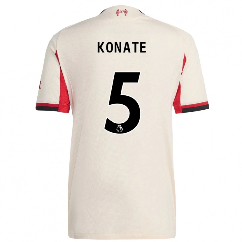 Danxen Donna Maglia Ibrahima Konaté #5 Bianco Nero Kit Gara Away 2025/26 Maglietta
