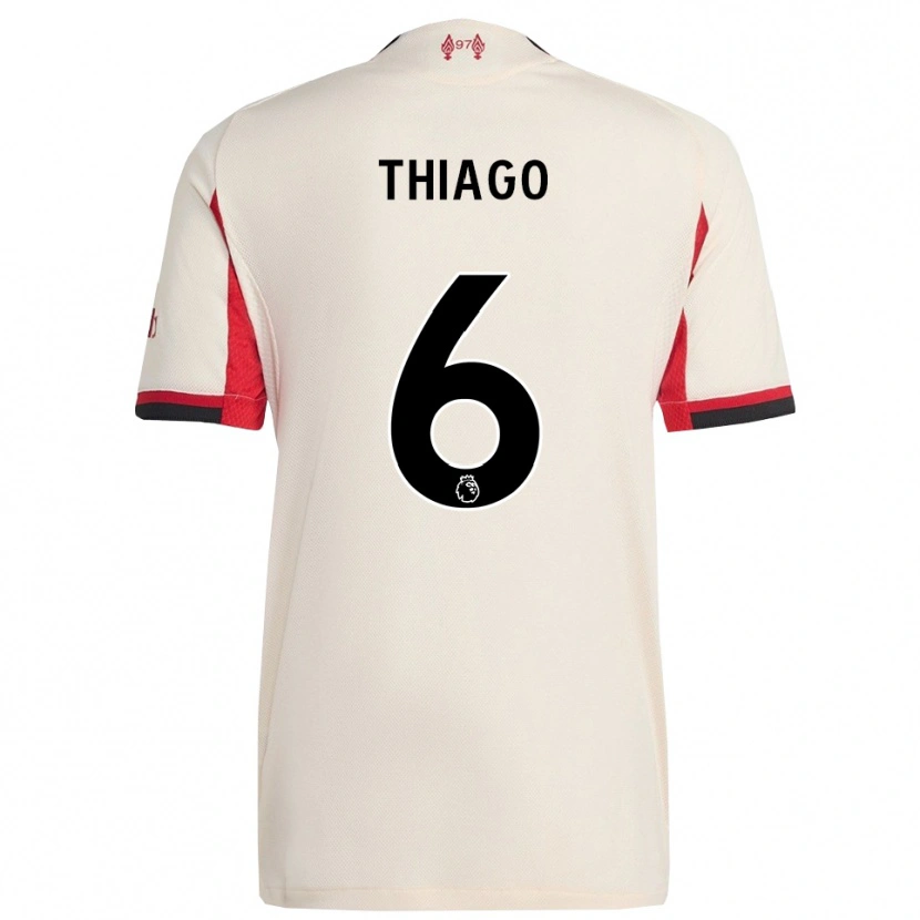 Danxen Donna Maglia Thiago #6 Bianco Nero Kit Gara Away 2025/26 Maglietta