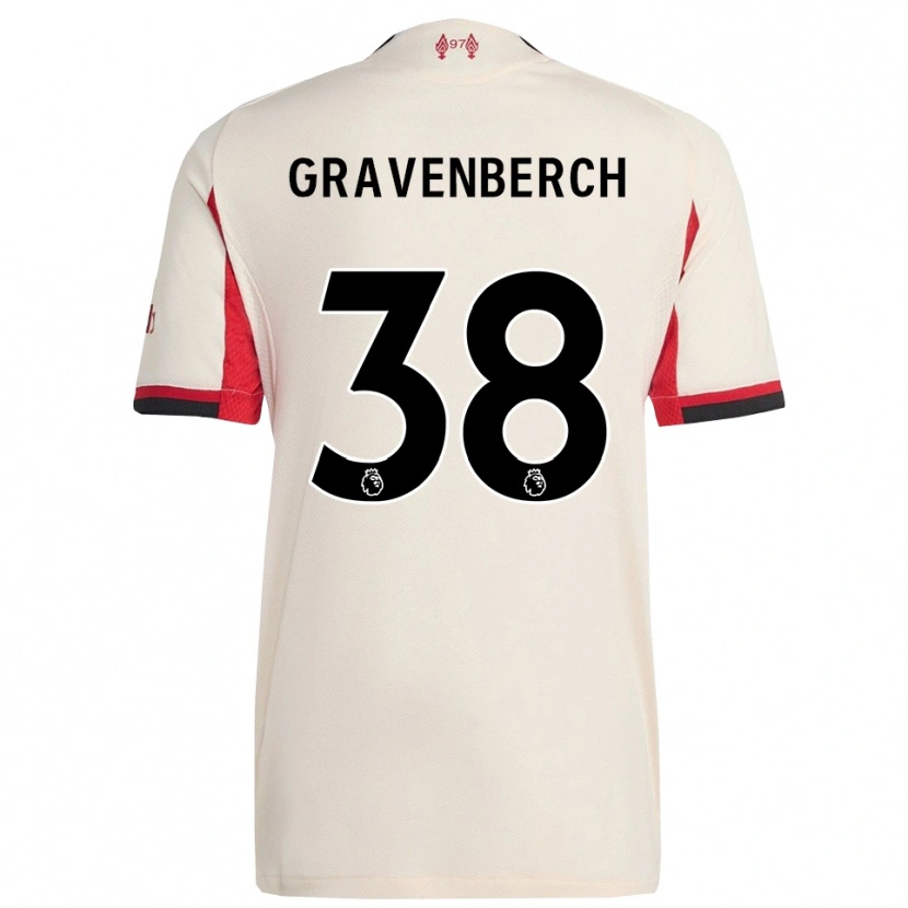 Danxen Donna Maglia Ryan Gravenberch #38 Bianco Nero Kit Gara Away 2025/26 Maglietta