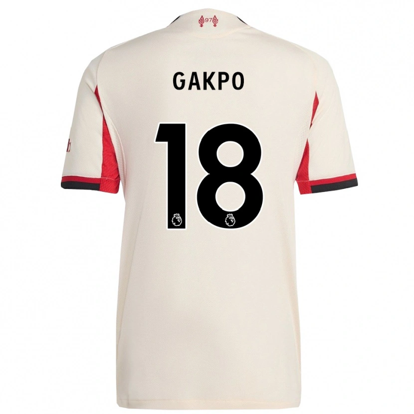 Danxen Donna Maglia Cody Gakpo #18 Bianco Nero Kit Gara Away 2025/26 Maglietta