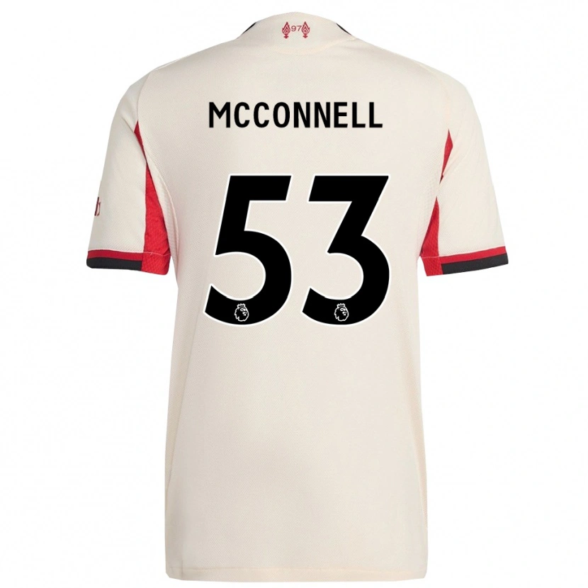 Danxen Donna Maglia James Mcconnell #53 Bianco Nero Kit Gara Away 2025/26 Maglietta