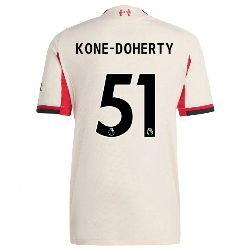 Danxen Donna Maglia Trent Kone-Doherty #51 Bianco Nero Kit Gara Away 2025/26 Maglietta