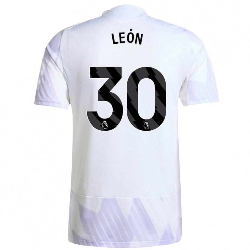 Danxen Donna Maglia Diego León #30 Bianco Viola Viola Kit Gara Away 2025/26 Maglietta