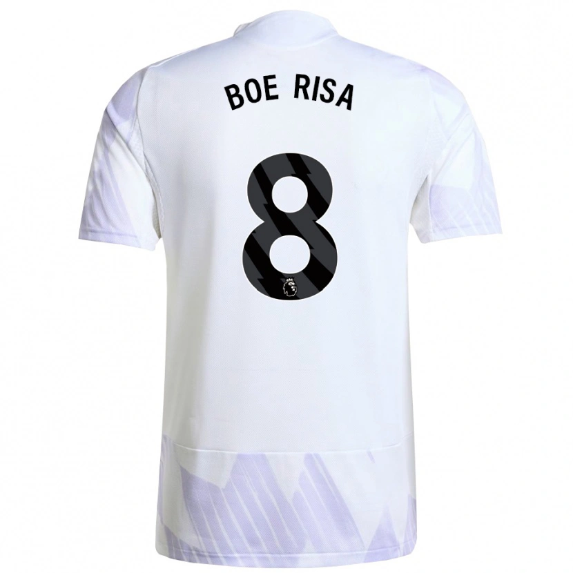 Danxen Donna Maglia Vilde Boe Risa #8 Bianco Viola Viola Kit Gara Away 2025/26 Maglietta