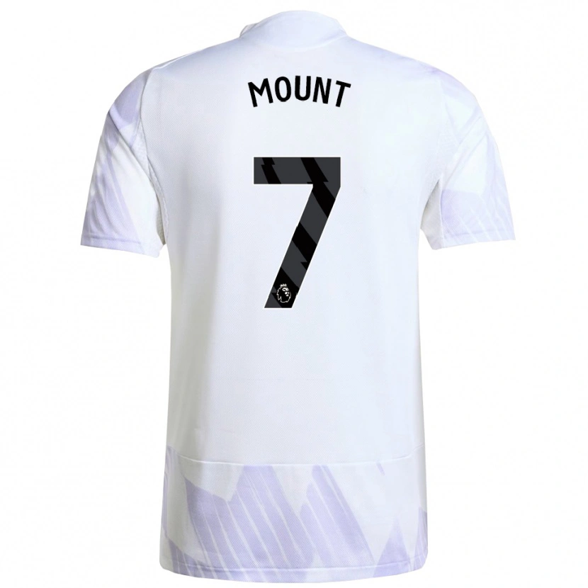 Danxen Donna Maglia Mason Mount #7 Bianco Viola Viola Kit Gara Away 2025/26 Maglietta