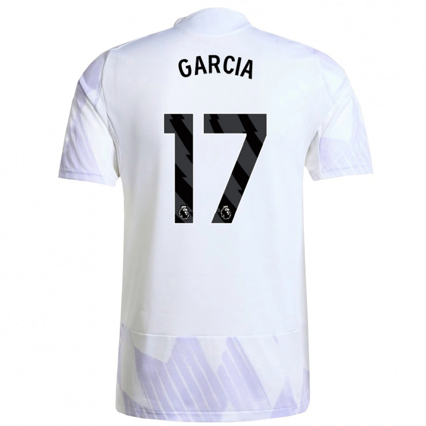 Danxen Donna Maglia Lucia Garcia #17 Bianco Viola Viola Kit Gara Away 2025/26 Maglietta