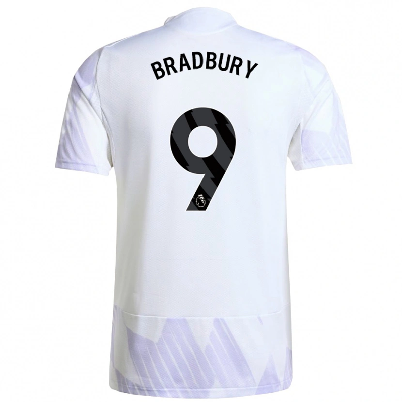 Danxen Donna Maglia Louie Bradbury #9 Bianco Viola Viola Kit Gara Away 2025/26 Maglietta
