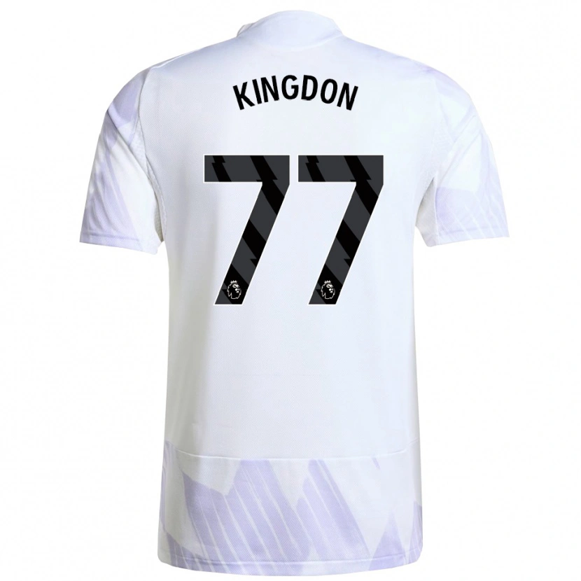Danxen Donna Maglia Jack Kingdon #77 Bianco Viola Viola Kit Gara Away 2025/26 Maglietta