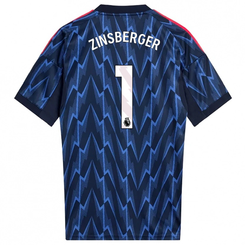 Danxen Donna Maglia Manuela Zinsberger #1 Navy Rosso Kit Gara Away 2025/26 Maglietta